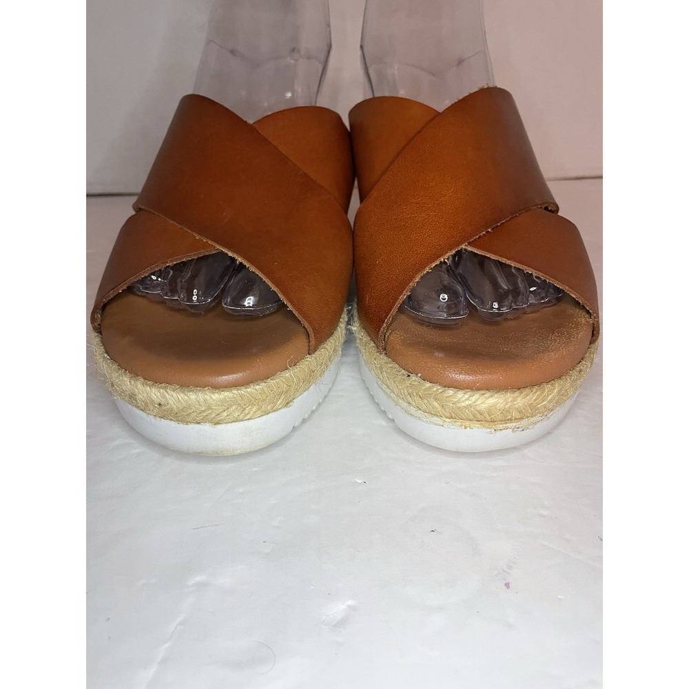 Bertuchi Women's Sandals Leather Slip On Wedge Brown Women's Size 7.5" US/38 EU - Picture 7 of 12